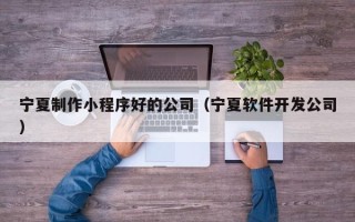 鄂尔多斯宁夏制作小程序好的公司（宁夏软件开发公司）